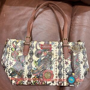 Sakroots Whimsical Owl & Floral Patterned Purse